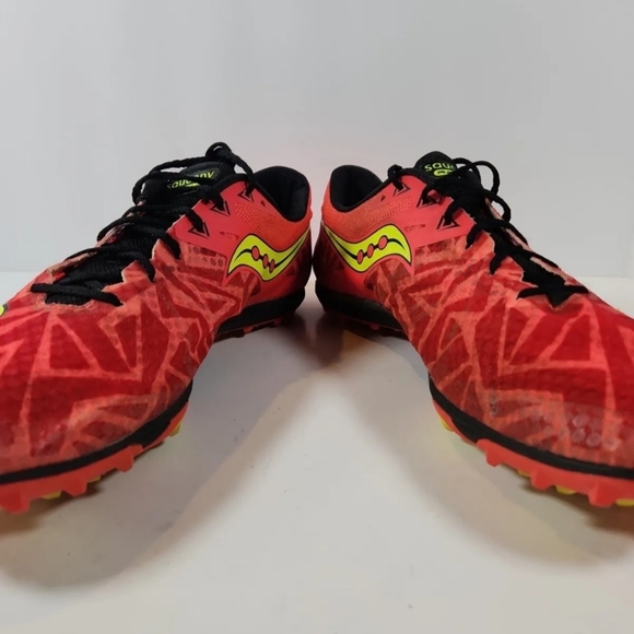 Saucony Men's Havok XC Running Shoes With Spikes 11.5 Vizi Red Citron S29029-3 - Picture 4 of 10